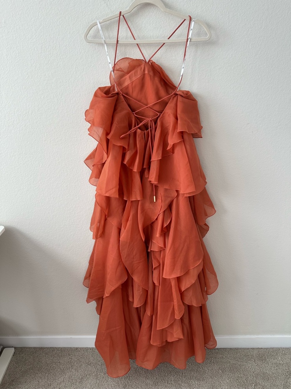 AJE PANDOREA LAYERED MAXI DRESS in Coral Clay SZ AUS 6 US 2 - Picture 10 of 10